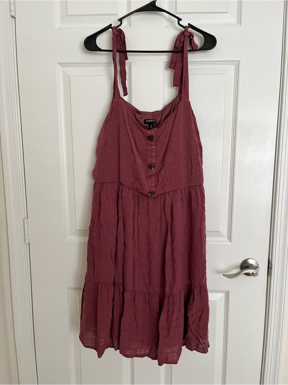 torrid Mauve Tie-Shoulder Button-Front Midi Dress, new never worn
